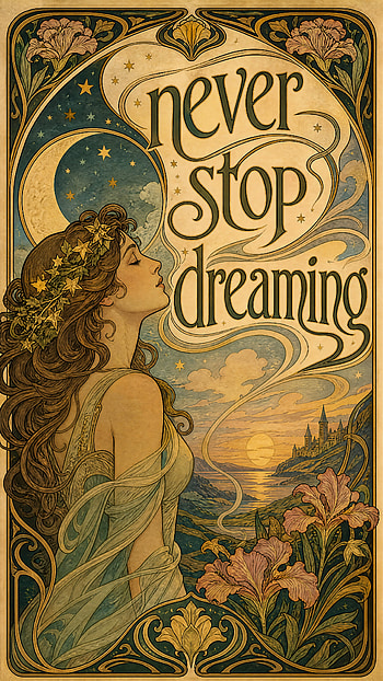 Pocket Dream: Never Stop Dreaming, Woman, Poster, Moon HD phone wallpaper