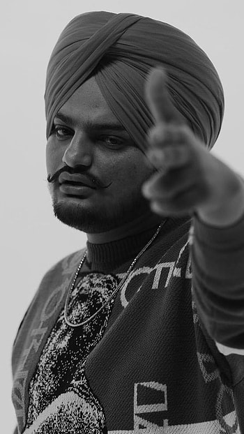 Sidhu Moose Wala, Black And White, Background HD phone wallpaper