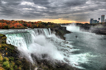 Sunset At Niagara Falls , niagara-falls, nature, waterfall HD wallpaper
