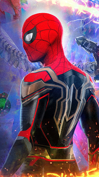 spider man no way home, electric blue, art, spider man, dcr oc HD phone wallpaper