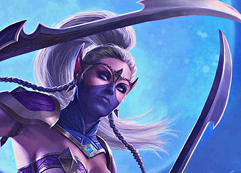 Alisia the Maiden Elf, blue, art, alisia maiden elf, girl, juggernaut wars, woman, purple, moon, fantasy, weapon, game, luna HD wallpaper