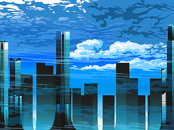 Art, City, Building, Skyscrapers HD wallpaper