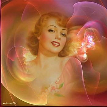 pin-up girl, pin-up, digital art, fractal, woman HD wallpaper