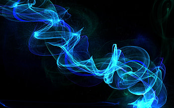 Blue Smoke, smoke, neon, floating, curly HD wallpaper
