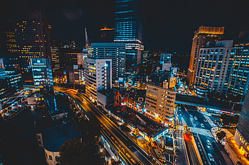 Cities, Night, Skyscrapers, Japan, Ginza, Chuo HD wallpaper