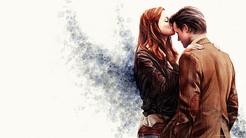 Amy Pond And The Doctor Kiss for HD wallpaper