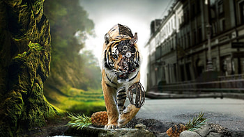 Awesome Tiger, cool, robot, tiger, awesome HD wallpaper