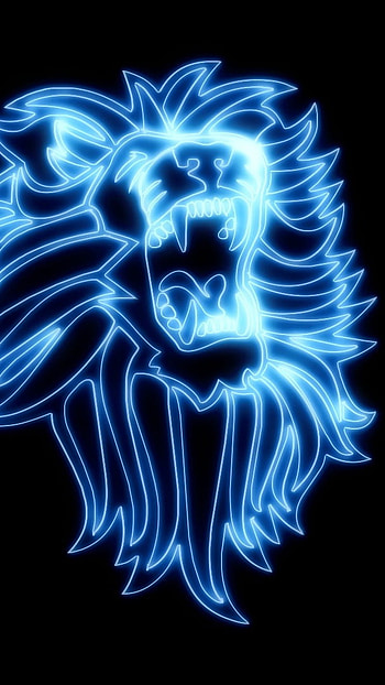 Blue Lion, Creative Art HD phone wallpaper