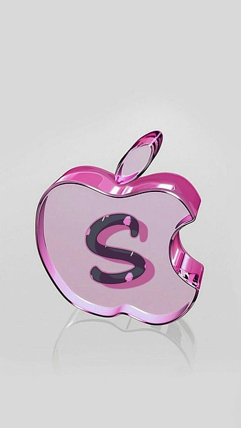 S Letter, Apple, pink HD phone wallpaper