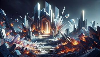 Enchanting Crystal Fortress, crystal, Digital Art, fantasy, futuristic HD wallpaper