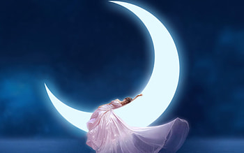 Serenity, night, frumusete, gorgeous, girl, nead nex, sleeping, dress, beauty, superb, pink, fantasy, moon, luna, luminos HD wallpaper