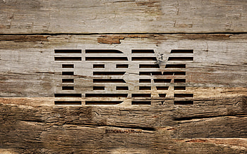 IBM wooden logo, , wooden backgrounds, brands, IBM logo, creative, wood carving, IBM HD wallpaper