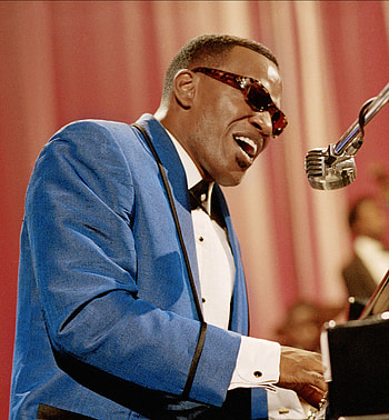 Ray Charles, Blue silk suit, Stage fashion, Timeless style HD phone wallpaper