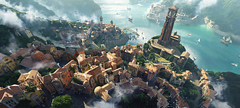 The Belltower, fantasy, city, fantasy city HD wallpaper