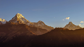 Annapurna, mountains, sunny day, blue sky, horizon HD wallpaper
