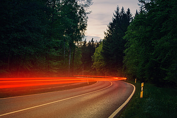 Nature, Shine, Light, Road, Turn, Long Exposure, zelight HD wallpaper