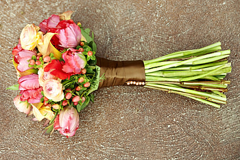 Flowers, Roses, Tulips, Bouquet, Tape, Clamp HD wallpaper