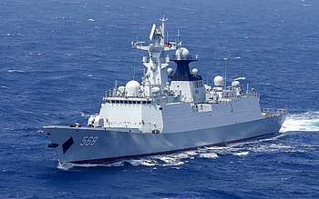 Chinese frigate Yulin, 569, Peoples Liberation Army Navy, Type 054A frigate, Yulin 569, Chinese Navy, Chinese military ships HD wallpaper