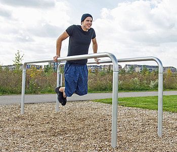 Parallel bars, Blue imp, Gymnastics equipment, Training HD wallpaper