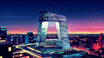 Artistic Minimalist Skyline – Modern Urban Elegance, artistic, minimalist HD wallpaper