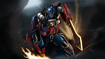 Optimus Prime Painting , optimus-prime, transformers, artwork, digital-art, deviantart HD wallpaper