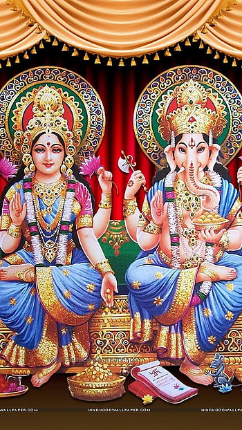 Laxmi Ganesh, Beautiful Painting HD phone wallpaper