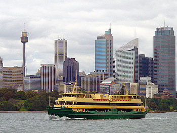 Sydney Skyline mit Fähre, vas, apa, arhitectura, oras HD wallpaper