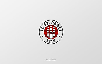 FC St Pauli, white background, German football team, FC St Pauli emblem, Bundesliga 2, Germany, football, FC St Pauli logo HD wallpaper