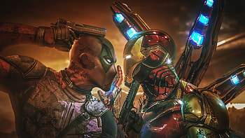 Deadpool Vs Iron Man , deadpool, iron-man, superheroes, artwork HD wallpaper