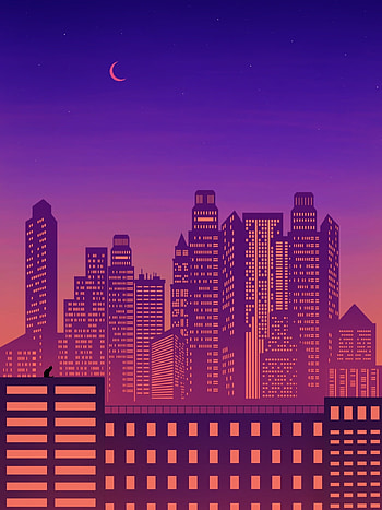 Art, Night, Architecture, City, Vector, Building HD phone wallpaper