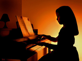 singing girl, girl, song, pian, sing HD wallpaper