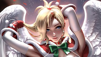 Mercy Overwatch Christmas, mercy-overwatch, overwatch, games, xbox-games, ps-games, pc-games, artstation HD wallpaper