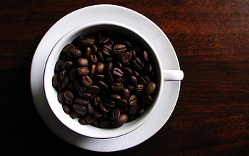 A Cup Of Coffee Beans, cups, a cup of coffee bean, coffee bean, coffee beans, coffee, beans, cup HD wallpaper