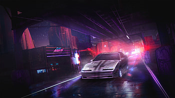 Cities, Art, Night, Cars, Car, Street HD wallpaper