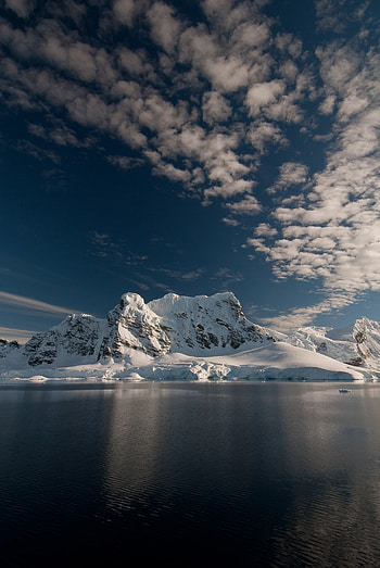 Nature, Sea, Clouds, Snow, Dawn, Mountain, Antarctica HD phone wallpaper