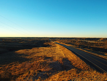 Lake Ransom Canyon In Autumn (Looking South), West Texas Roads, Sunrise, Autumn, High Definition HD wallpaper