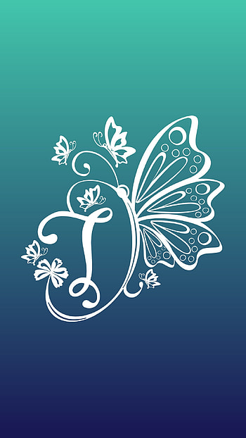 Butterfly T, letter HD phone wallpaper