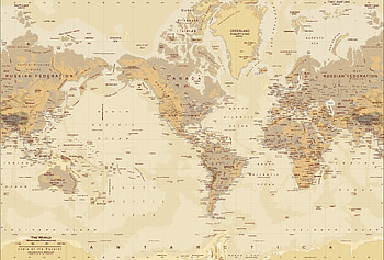 Tan world map, Map wall mural, Vintage map , Wall dcor HD wallpaper
