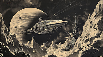 Futuristic Sci-Fi Spaceship Voyage - Black & White, Sci Fi, space, spaceship, Black & White, futuristic HD wallpaper