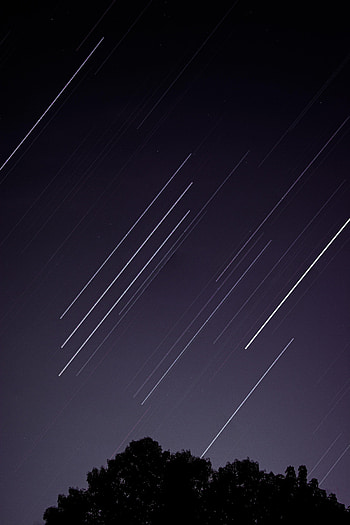 Stars, Night, Dark, Starry Sky, Long Exposure HD phone wallpaper
