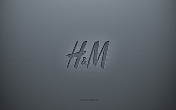 HM logo, gray creative background, HM emblem, gray paper texture, HM, gray background, HM 3d logo HD wallpaper