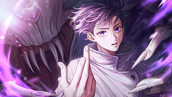Purple Eyes Yuta Okkotsu With White Dress Jujutsu Kaisen HD wallpaper