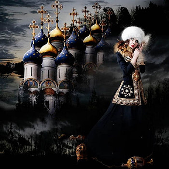 Russia, girl, domes, fantasy HD wallpaper