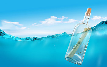 *, Bottle, Water, Letter, Sea HD wallpaper