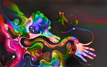 Abstract, Hand, Divorces, Multicolored, Motley, Imagination HD wallpaper