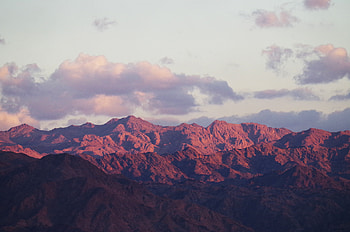Mountains, hills, horizon, sky, clouds, nature HD wallpaper