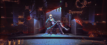 Cybergirl Sitting On Comandding Chair , cyber, artist, artwork, digital-art HD wallpaper