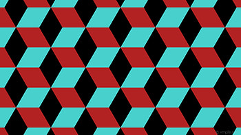 red blue 3d cubes black medium turquoise fire brick HD wallpaper