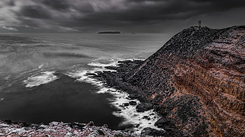 Sea Coast Cliff Rock Sky Light House, sea, coast, rocks, nature HD wallpaper