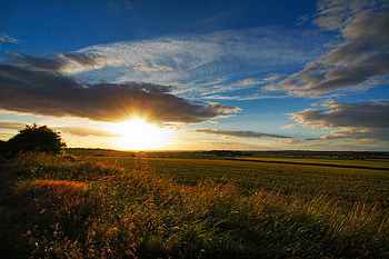 Summer Sunset, blue, fascinating, cool, warm, lovely, beauty HD wallpaper